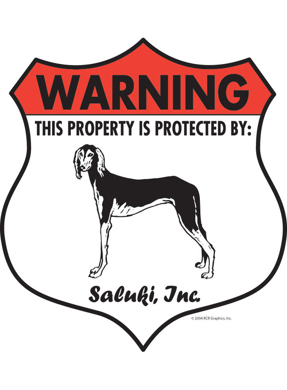 Saluki! Property Patrolled Badge Sign or Sticker
