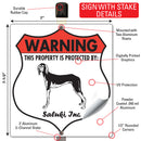 Saluki! Property is Protected Badge Sign or Sticker-4