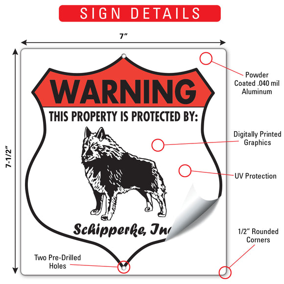 Schipperke! Property is Protected Badge Sign or Sticker