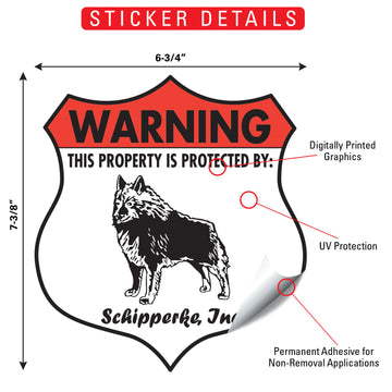 Schipperke! Property is Protected Badge Aluminum Sign or Vinyl Sticker - Weatherproof Yard - 0