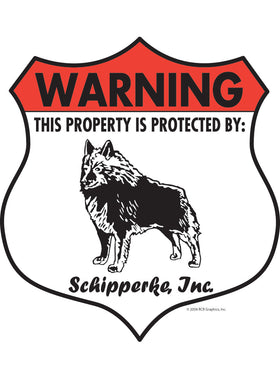 Schipperke! Property Patrolled Badge Sign or Sticker