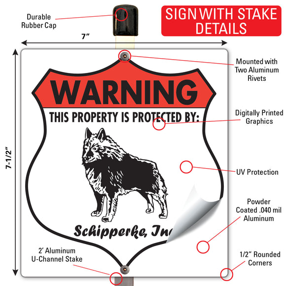 Schipperke! Property is Protected Badge Sign or Sticker