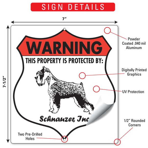 Schnauzer! Property is Protected Badge Sign or Sticker