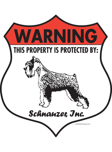 Schnauzer! Property Patrolled Badge Sign or Sticker