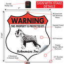 Schnauzer! Property is Protected Badge Sign or Sticker-4