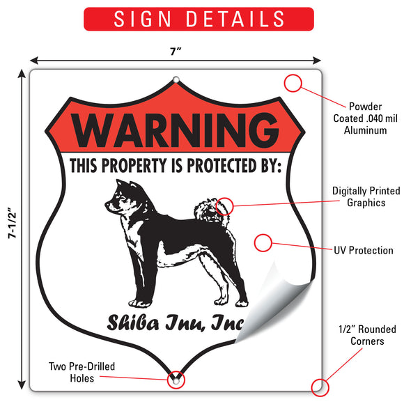 Shiba Inu! Property is Protected Badge Sign or Sticker