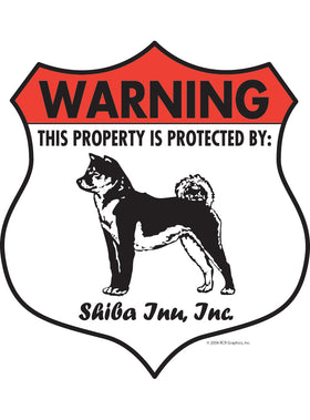 Shiba Inu! Property Patrolled Badge Sign or Sticker