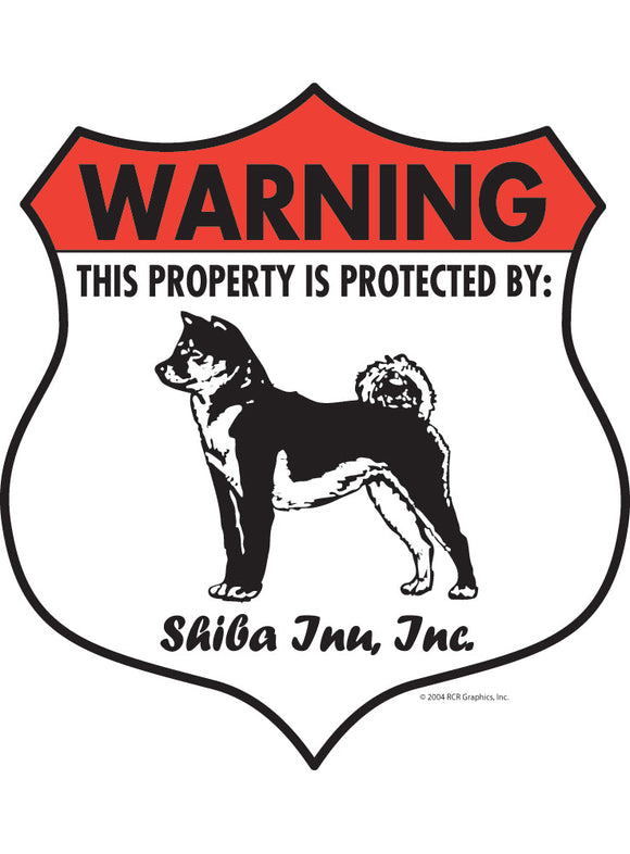Shiba Inu! Property Patrolled Badge Sign or Sticker