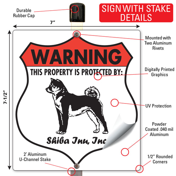 Shiba Inu! Property is Protected Badge Sign or Sticker
