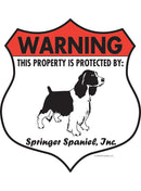 Springer Spaniel! Property is Protected Badge Sign or Sticker-1