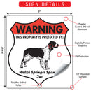 Welsh Springer Spaniel! Property is Protected Badge Sign or Sticker-3
