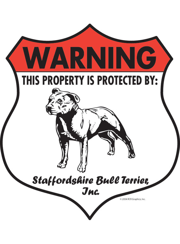 Staffordshire Bull Terrier! Property Patrolled Badge Sign or Sticker