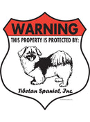 Tibetan Spaniel! Property is Protected Badge Sign or Sticker-1