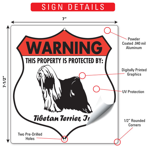Tibetan Terrier! Property is Protected Badge Sign or Sticker