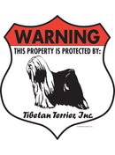 Tibetan Terrier! Property is Protected Badge Sign or Sticker-1