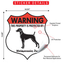 Weimaraner! Property is Protected Badge Sign or Sticker-2