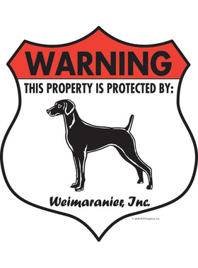 Weimaraner! Property Patrolled Badge Sign or Sticker