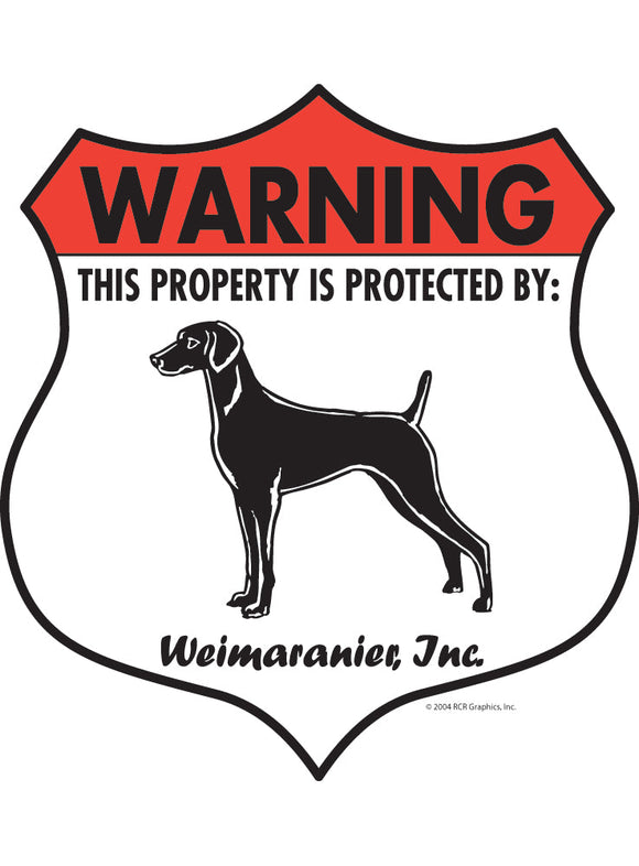 Weimaraner! Property Patrolled Badge Sign or Sticker