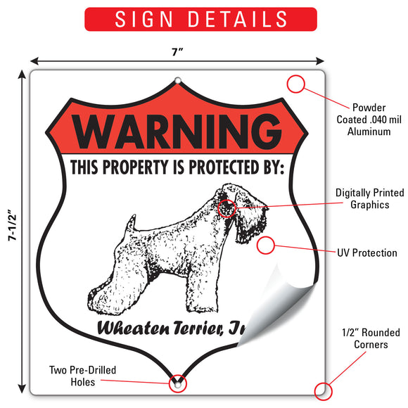 Wheaten Terrier! Property is Protected Badge Sign or Sticker