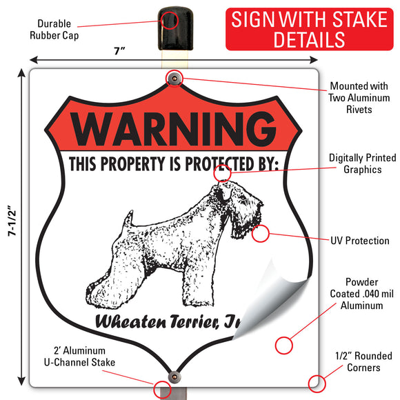 Wheaten Terrier! Property is Protected Badge Sign or Sticker