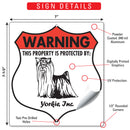 Yorkshire Terrier! Property is Protected Badge Sign or Sticker-3