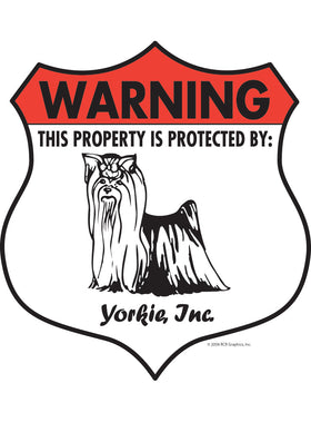 Yorkshire Terrier! Property Patrolled Badge Sign or Sticker