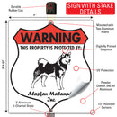 Alaskan Malamute! Property is Protected Badge Sign or Sticker-4