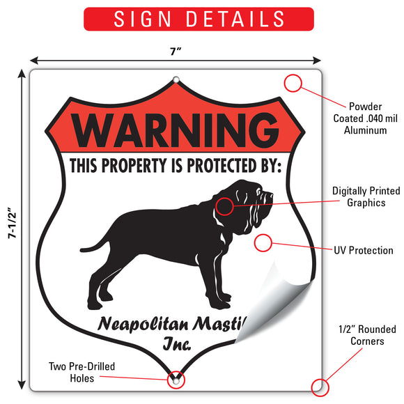 Neapolitan Mastiff! Property is Protected Badge Sign or Sticker