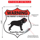 Neapolitan Mastiff! Property is Protected Badge Sign or Sticker-2