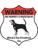 Black and Tan Coonhound! Property is Protected Badge Sign or Sticker-1