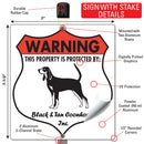 Black and Tan Coonhound! Property is Protected Badge Sign or Sticker-4