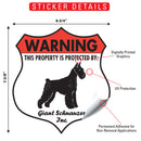 Giant Schnauzer! Property is Protected Badge Sign or Sticker-2