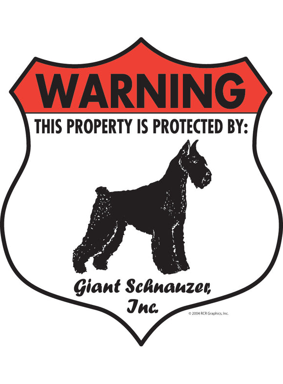 Giant Schnauzer! Property Patrolled Badge Sign or Sticker