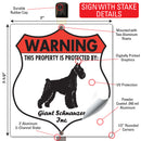 Giant Schnauzer! Property is Protected Badge Sign or Sticker-4