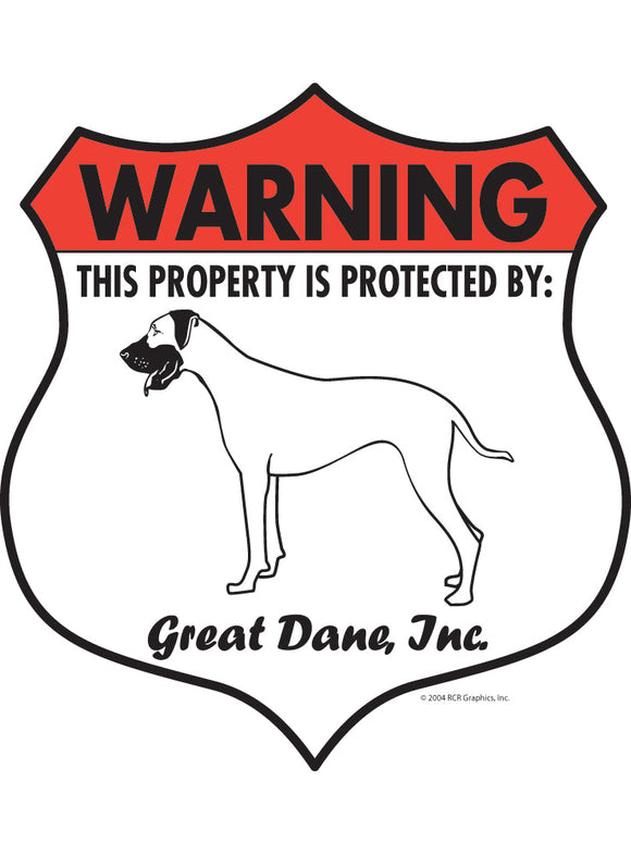Great Dane! Property Patrolled Badge Sign or Sticker