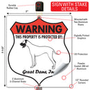 Great Dane! Property is Protected Badge Sign or Sticker-4
