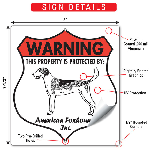 American Foxhound! Property is Protected Badge Sign or Sticker
