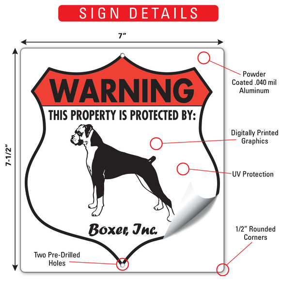 Boxer! Property is Protected Badge Sign or Sticker