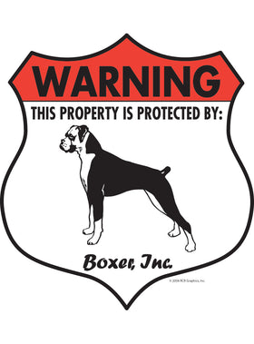 Boxer! Property Patrolled Badge Sign or Sticker