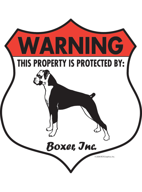 Boxer! Property Patrolled Badge Sign or Sticker