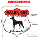 Doberman! Property is Protected Badge Sign or Sticker-2