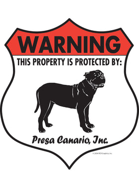 Presa Canario! Property Patrolled Badge Sign or Sticker