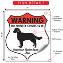 American Water Spaniel! Property is Protected Badge Sign or Sticker-3