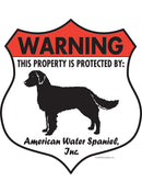 American Water Spaniel! Property is Protected Badge Sign or Sticker-1
