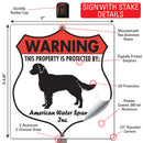 American Water Spaniel! Property is Protected Badge Sign or Sticker-4