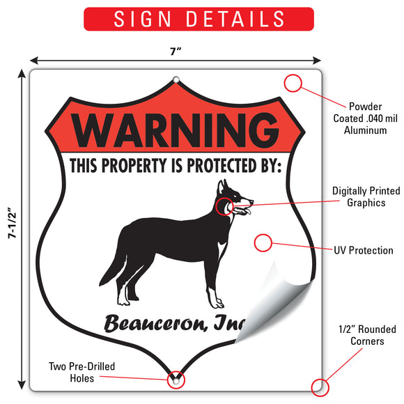 Beauceron! Property is Protected Badge Sign or Sticker