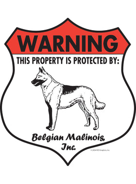 Belgian Malinois! Property Patrolled Badge Sign or Sticker