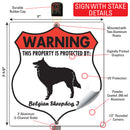 Belgian Sheepdog! Property is Protected Badge Sign or Sticker-4