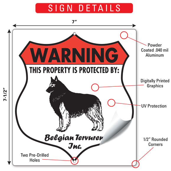 Belgian Tervuren! Property is Protected Badge Sign or Sticker