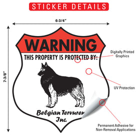 Belgian Tervuren! Property is Protected Badge Sign or Sticker - 0